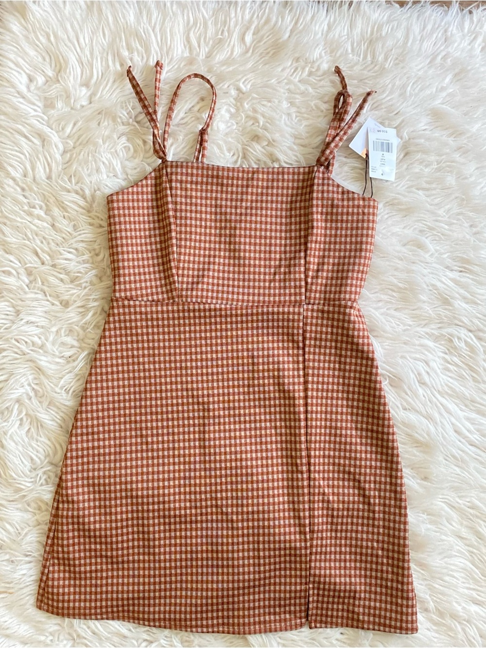 NWT Originality Plaid Checkered Dress with Slit